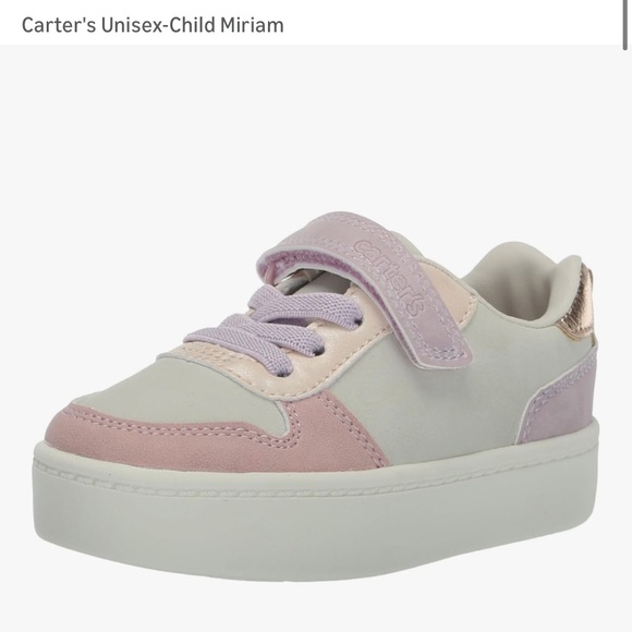 Carter's- toddler size 6 skater shoe unisex Blush Cream Kid Sneakers Miriam baby - Picture 11 of 16